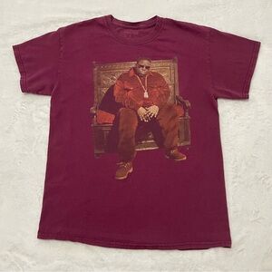 Notorious B.I.G. Maroon Graphic T-Shirt‎ Men's Size Medium Biggie Smalls